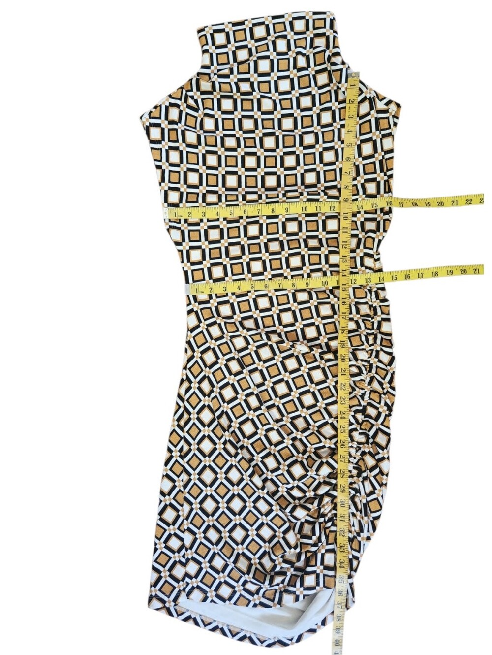 ANTHROPOLOGIE Maya Cowl Neck Geometric Print Pencil Dress - Size M - Picture 13 of 16